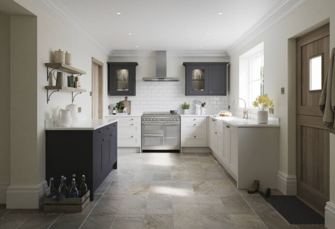 Belsay Dove Grey and White Kitchen