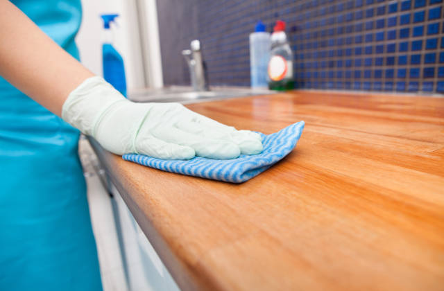 Cleaning Kitchen Counter